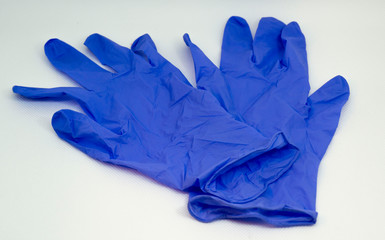 blue latex powder-free gloves