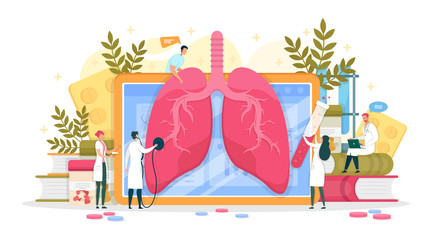 Team Experienced Doctor Diagnosed Large Lung.