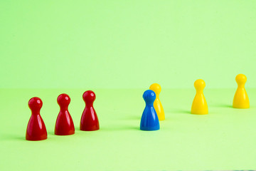 Rules of conduct with red, blue and yellow figures