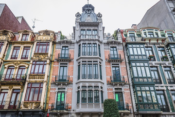 Renovated tenements on Carbayon Square in Oviedo city, Spain