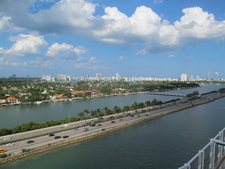 Cruise ship leaving Miami