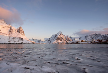 Lofoten, Norway landscape, Reine village, Scandinavian nature	