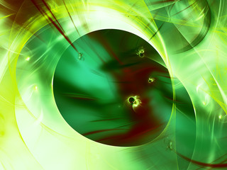 green abstract fractal background 3d rendering illustration