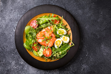 Salmon Salad with Vitamins in vegetables and herbs