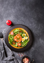 Salmon Salad with Vitamins in vegetables and herbs