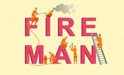 Work Firefighter, Extinguishing Burnt Flame.