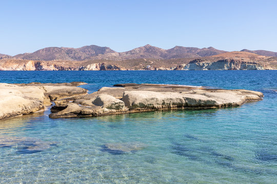 Rocks and cliffs in Pollonia beach