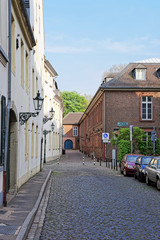 Street in the Old city center in Dusseldorf in Germany