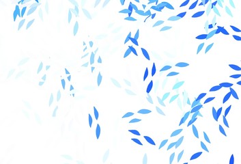 Fototapeta na wymiar Light BLUE vector elegant pattern with leaves.