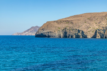 Naklejka premium Cliffs and mountains in Papafragas beach