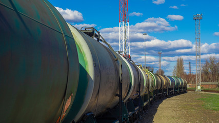 Rail tanks for oil on rails