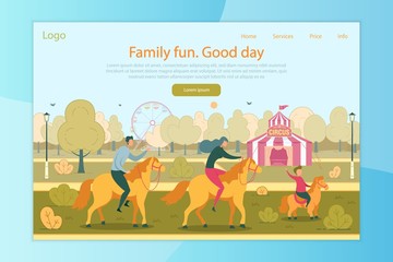 Family Fun Good Day in Amusement Park Landing Page