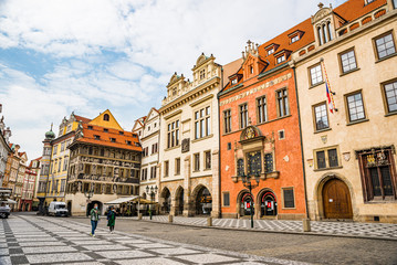 Obraz premium Prague, Czech republic - March 19, 2020. Old Town Square without tourists during coronavirus crisis