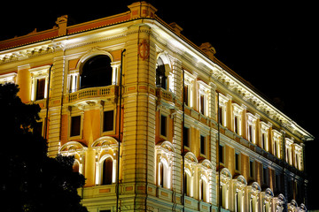 Facade of a sardinian palace, liberty cagliaritano style