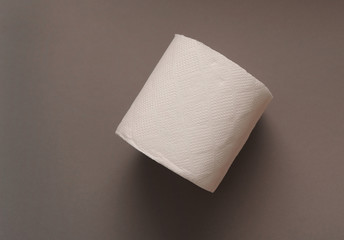  Toilet paper on grey background.
