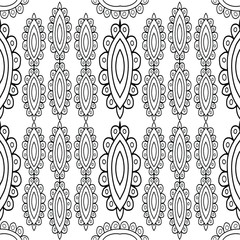 abstract floral ornaments for coloring drawn on a white background, isolated, white background, coloring book, vector