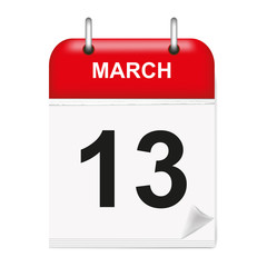 March 13, Calendar Icon