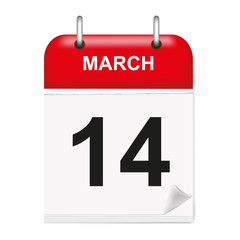 March 14, Calendar Icon