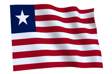 Liberia Flag waving. Flag of Liberia waving in the wind
