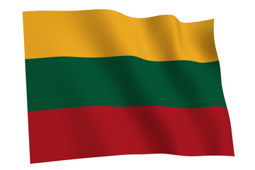 Obraz premium Lithuania Flag waving. Flag of Lithuania waving in the wind