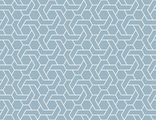The geometric pattern with lines. Seamless vector background. White and blue texture. Graphic modern pattern. Simple lattice graphic design