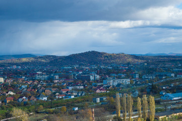 Obraz premium top view of a small town