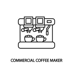 Coffee maker line flat icon. Coffee machine for restaurants. Editable strokes.