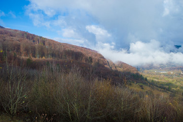 mountain scenery against the sky