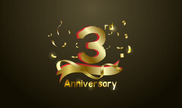 Anniversary celebration background. with the 3rd number in gold and with the words golden anniversary celebration.