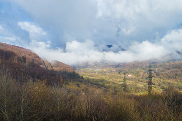 mountain scenery against the sky