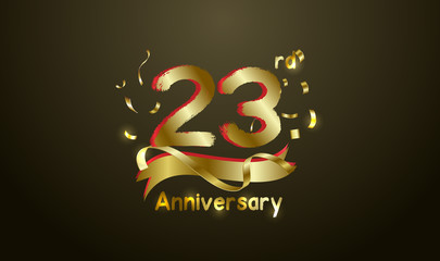 Anniversary celebration background. with the 23rd number in gold and with the words golden anniversary celebration.