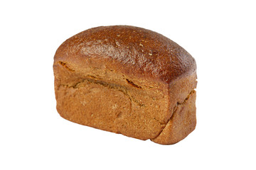 a loaf of rye bread isolated on a white background