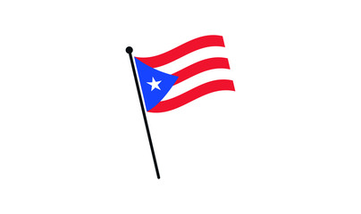 puerto rico flag icon vector ,puerto rico waving  flag illustration