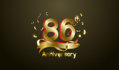 Anniversary celebration background. with the 86th number in gold and with the words golden anniversary celebration.