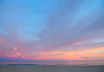 twilight over the sea in the summer
