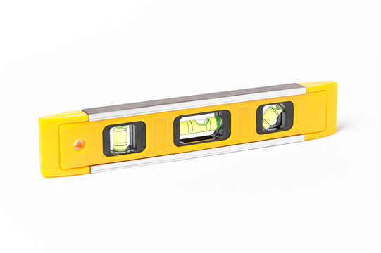 Yellow Spirit Level Isolated On White Background