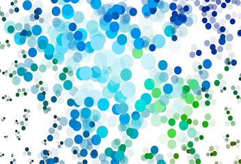 Light Blue, Green vector pattern with spheres.