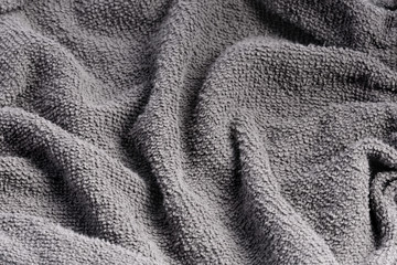 Terry texture fabric towel emerald grey color