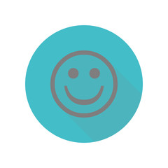 Happy emotlong shadow icon. Simple glyph, flat vector of web icons for ui and ux, website or mobile application