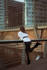 Sch&ouml;ne Frau im Berliner Fr&uuml;hling 2020