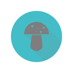 Amanita long shadow icon. Simple glyph, flat vector of web icons for ui and ux, website or mobile application