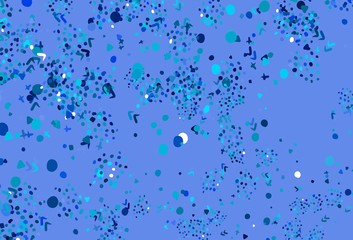 Light BLUE vector backdrop with memphis shapes.