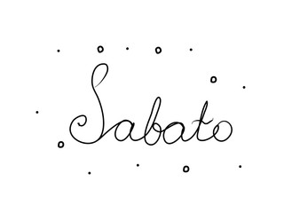 Sabato phrase handwritten with a calligraphy brush. Saturday in italian. Modern brush calligraphy. Isolated word black