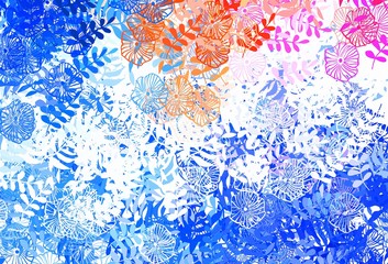 Light Blue, Yellow vector abstract design with leaves.