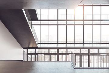 Staircase on modern office building