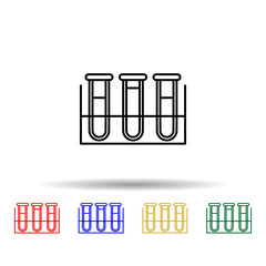 Flasks multi color icon. Simple thin line, outline vector of blood donation icons for ui and ux, website or mobile application