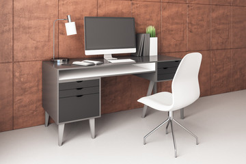 Modern office interior with equipment