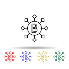 B vitamins multi color icon. Simple thin line, outline vector of blood donation icons for ui and ux, website or mobile application