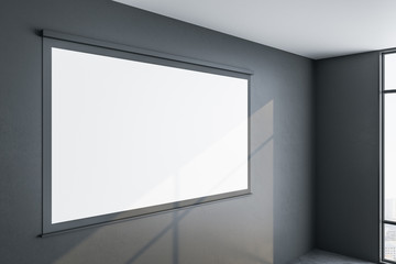 Contemporary office interior with empty tv screen.