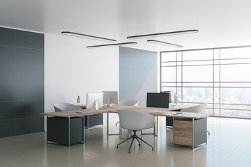 Minimalistic coworking office interior
